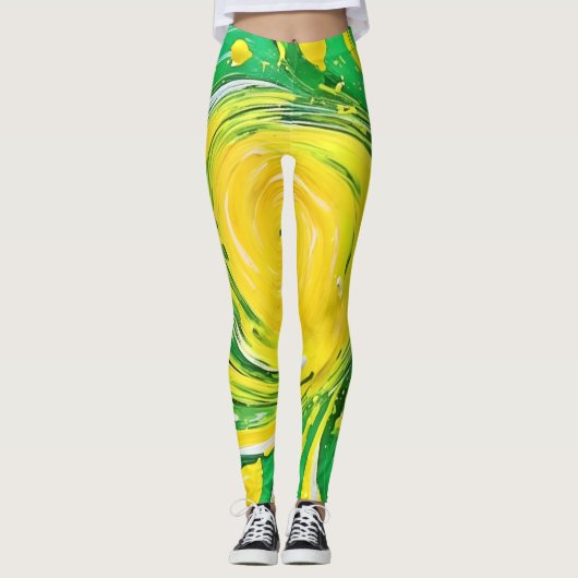 Lemon Tornado Design Leggings (Voorkant)