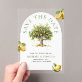 Lemon Tree Arch Wedding Save the Date Acryl Uitnodigingen (Insitu (Draagbaar))