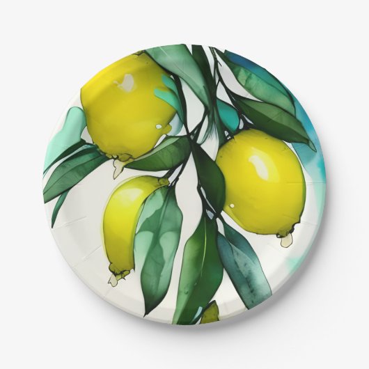 Lemon Tree Branch Papieren Bordje (Voorkant)