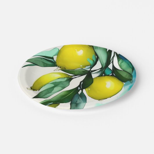 Lemon Tree Branch Papieren Bordje (Gekanteld)