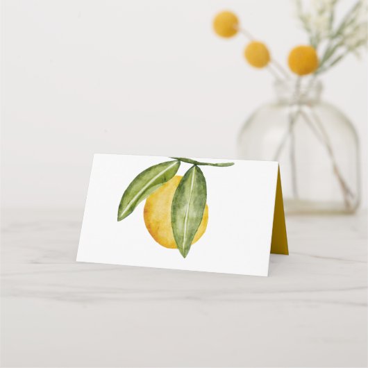 Lemon Tree Branch Waterverf Party / Shower Plaatskaartje (Achterkant)