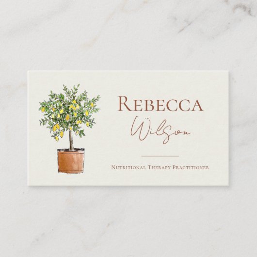 Lemon Tree Business Card Nutrional Therapist Visitekaartje (Voorkant)