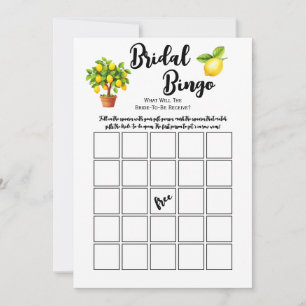 Lemon Tree Citrus Bruilofts-Bingo Feestspel Kaart