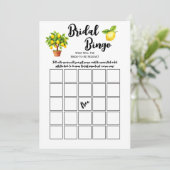 Lemon Tree Citrus Bruilofts-Bingo Feestspel Kaart (Staand voorkant)
