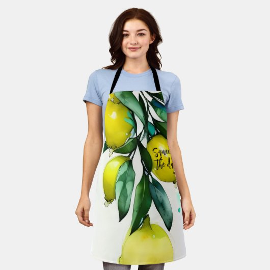 Lemon Tree drukt de aangepaste dagtekst in Schort (Gedragen)