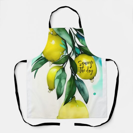 Lemon Tree drukt de aangepaste dagtekst in Schort (Voorkant)