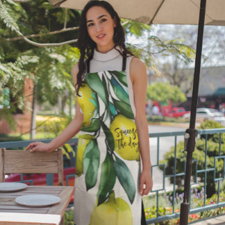 Lemon Tree drukt de aangepaste dagtekst in Schort