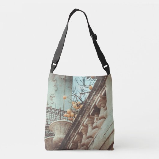 Lemon Tree en oude gebouwen Crossbody Tas (Achterkant)