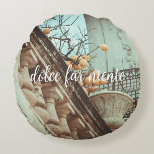 Lemon Tree en oude gebouwen Rond Kussen