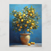 Lemon Tree in Clay Pot with Blossoms Briefkaart (Voorkant)