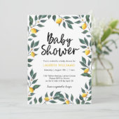 Lemon tree leaf Baby shower-uitnodiging Kaart (Staand voorkant)