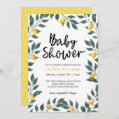 Lemon tree leaf Baby shower-uitnodiging Kaart (Voorkant / Achterkant)