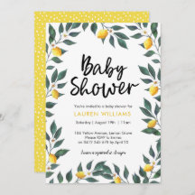 Lemon tree leaf Baby shower-uitnodiging
