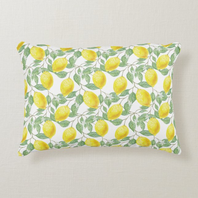 Lemon Tree Patroon Decoratief Kussen (Voorkant)