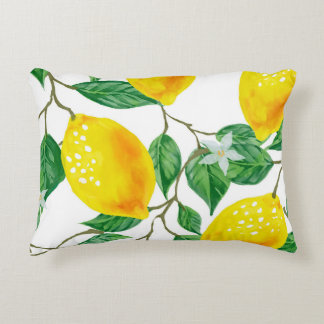 LEMON TREE PILLOW, Yellow & Green Accent Pillow Decoratief Kussen