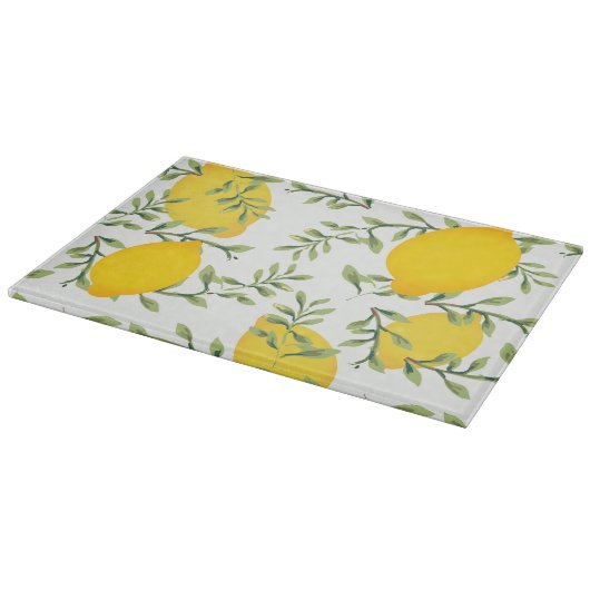 Lemon Tree Print Glass Cutting Board Snijplank (Hoek)
