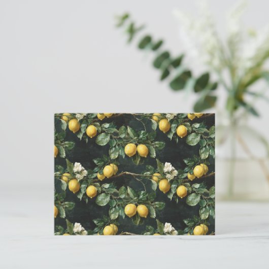 Lemon Tree Seamless Pattern Briefkaart (Staand voorkant)