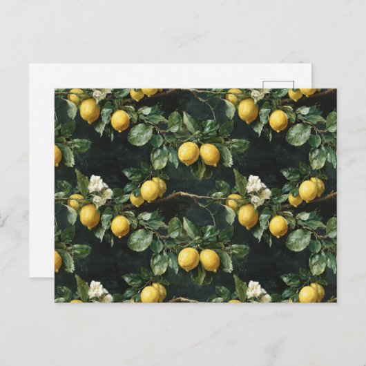 Lemon Tree Seamless Pattern Briefkaart (Voorkant / Achterkant)
