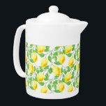 Lemon Tree Teapot Theepot<br><div class="desc">Porseleinen theepot met een zonnig geel citroenontwerp.</div>
