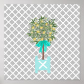 Lemon Tree Topiary Garden Planter Box Art Poster (Voorkant)