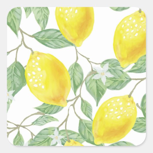 Lemon Tree Vierkante Sticker (Voorkant)