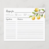 Lemon Tree Vrijgezellenfeest Recipe Kaart (Voorkant)