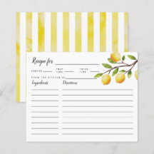 Lemon Tree Vrijgezellenfeest Recipe Kaart