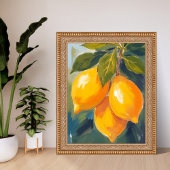 Lemon Tree Watercolor Fruit Painting Poster
