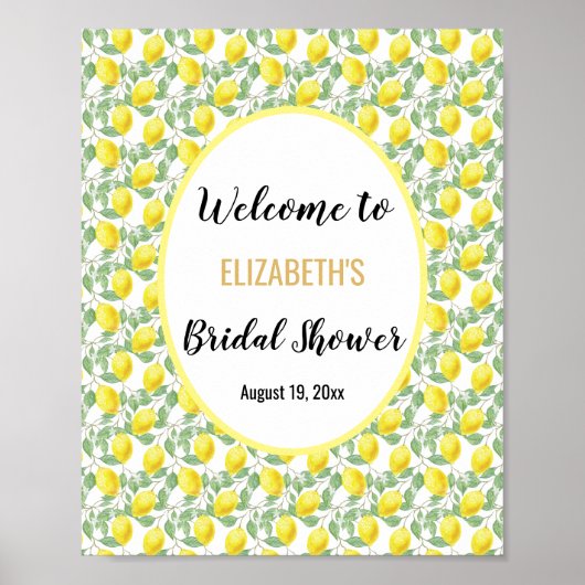 Lemon Tree Yellow Green Vrijgezellenfeest Welcome  Poster (Voorkant)