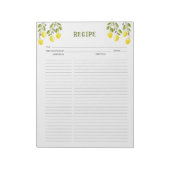 Lemon Tropical Culinal Recipes Notitieblok (Linkerzijde)