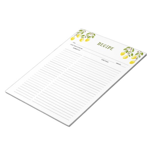 Lemon Tropical Culinal Recipes Notitieblok (Schuin)