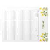 Lemon Tropical Culinal Recipes Notitieblok (Voorkant)