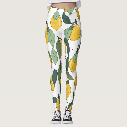 Lemon Tropical: Helder Naadloos Leggings (Voorkant)