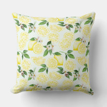 Lemon Tropical Summer Fruit Pattern on Mint 2