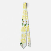 Lemon Tropical Summer Fruit Pattern on Mint 2 Stropdas (Voorkant)