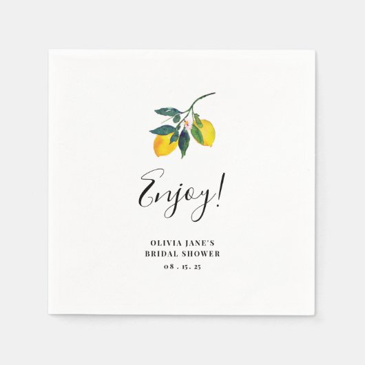 Lemon Tropical Vrijgezellenfeest Servet (Voorkant)