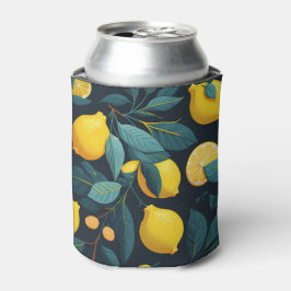 Lemon tuinpatroon. Gele tropische citrusvruchten Blikjeskoeler