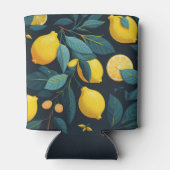 Lemon tuinpatroon. Gele tropische citrusvruchten Blikjeskoeler (Achterkant)