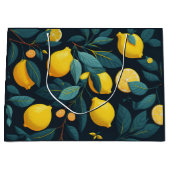 Lemon tuinpatroon. Gele tropische citrusvruchten Groot Cadeauzakje (Voorkant)