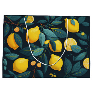 Lemon tuinpatroon. Gele tropische citrusvruchten Groot Cadeauzakje