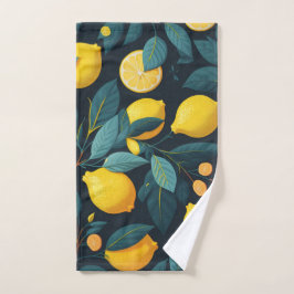 Lemon tuinpatroon. Gele tropische citrusvruchten Handdoek