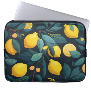 Lemon tuinpatroon. Gele tropische citrusvruchten Laptop Sleeve