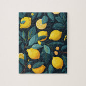 Lemon tuinpatroon. Gele tropische citrusvruchten Legpuzzel (Verticaal)