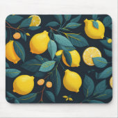 Lemon tuinpatroon. Gele tropische citrusvruchten Muismat (Voorkant)