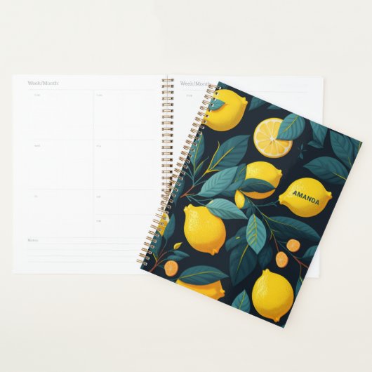 Lemon tuinpatroon. Gele tropische citrusvruchten Planner (Display)