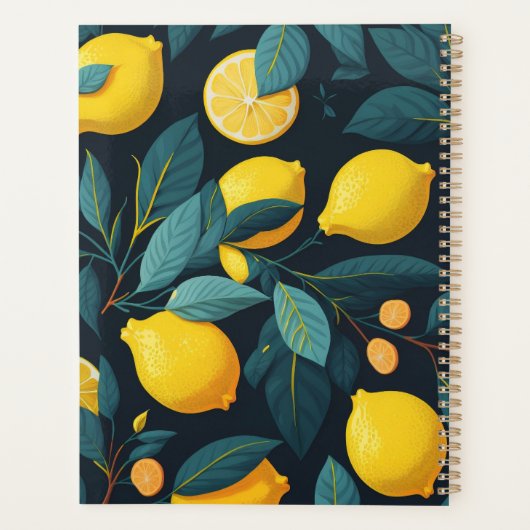 Lemon tuinpatroon. Gele tropische citrusvruchten Planner (Achterkant)