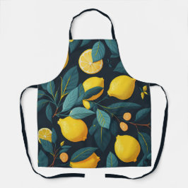 Lemon tuinpatroon. Gele tropische citrusvruchten Schort