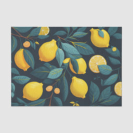 Lemon tuinpatroon. Gele tropische citrusvruchten Tissuepapier