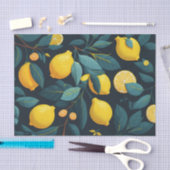Lemon tuinpatroon. Gele tropische citrusvruchten Tissuepapier (Craft)
