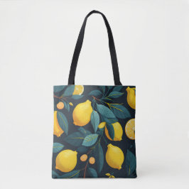 Lemon tuinpatroon. Gele tropische citrusvruchten Tote Bag